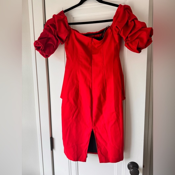 Revolve Amanda Uprichard Rory Red Off the Shoulder Mini Dress Small - Picture 5 of 6